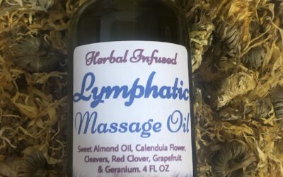 Herbal-Infused Massage Oil for Lymphatic Drainage, 4oz Bottle, Botanical Apothecary, Post Surgery Recovery, Gentle Detox, Reduce Swelling